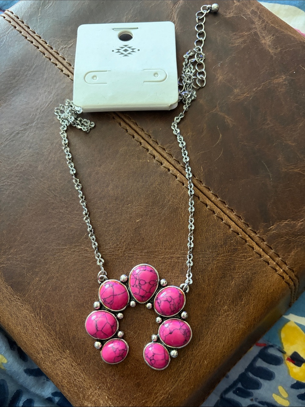 Pink Stone Naja Statement Necklace. Costume jewelry